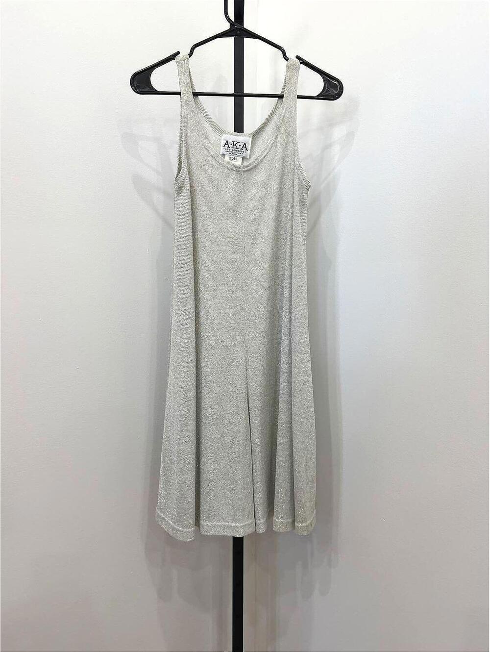 AKA Los Angeles Medium Light Greige/Silver Sleeveless Knit Romper